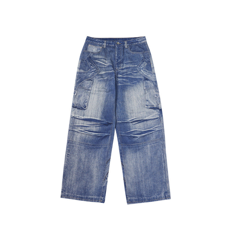 INFLATION Appliqué embroidery wash digital print jeans