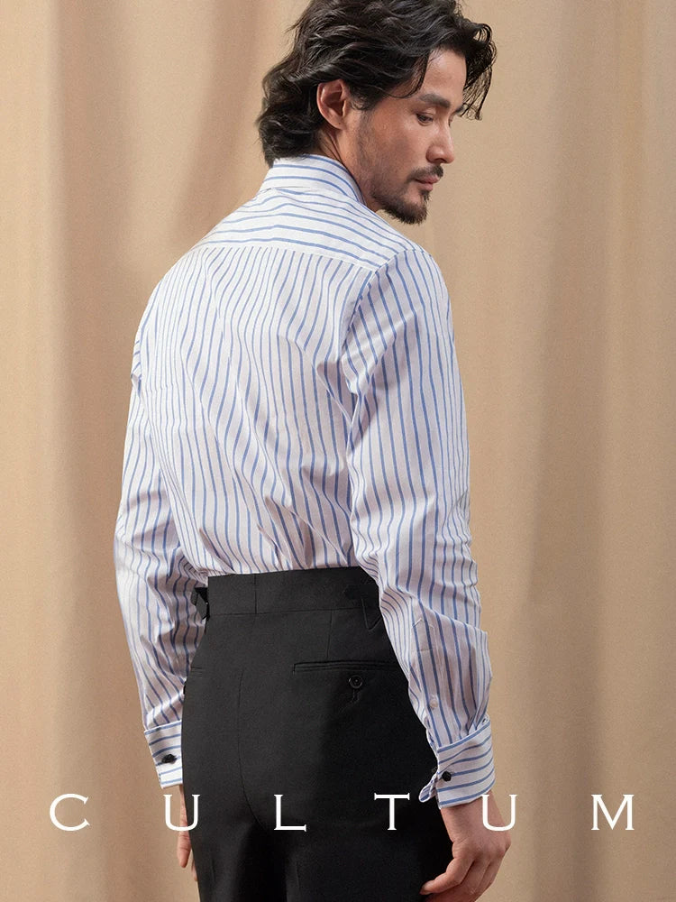 CULTUM French Cufflink Striped Shirt