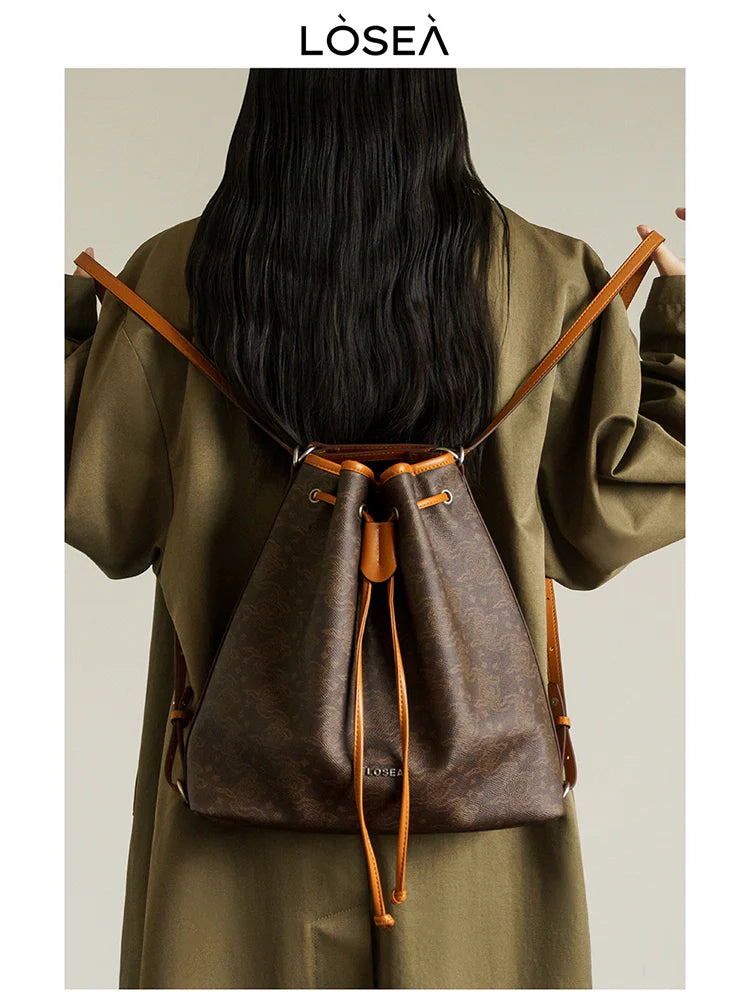 LOSEA Ruyi Moire Versatile Shoulder Bucket Bag