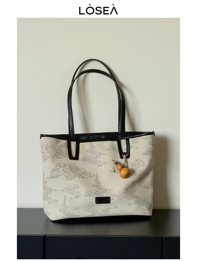 LOSEA Xiangyun Pattern Large Capacity Tote Bag