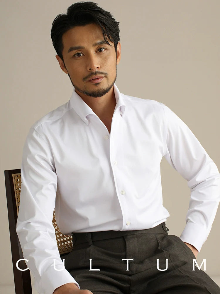 CULTUM Business Casual Slim-fit No-Iron White Shirt