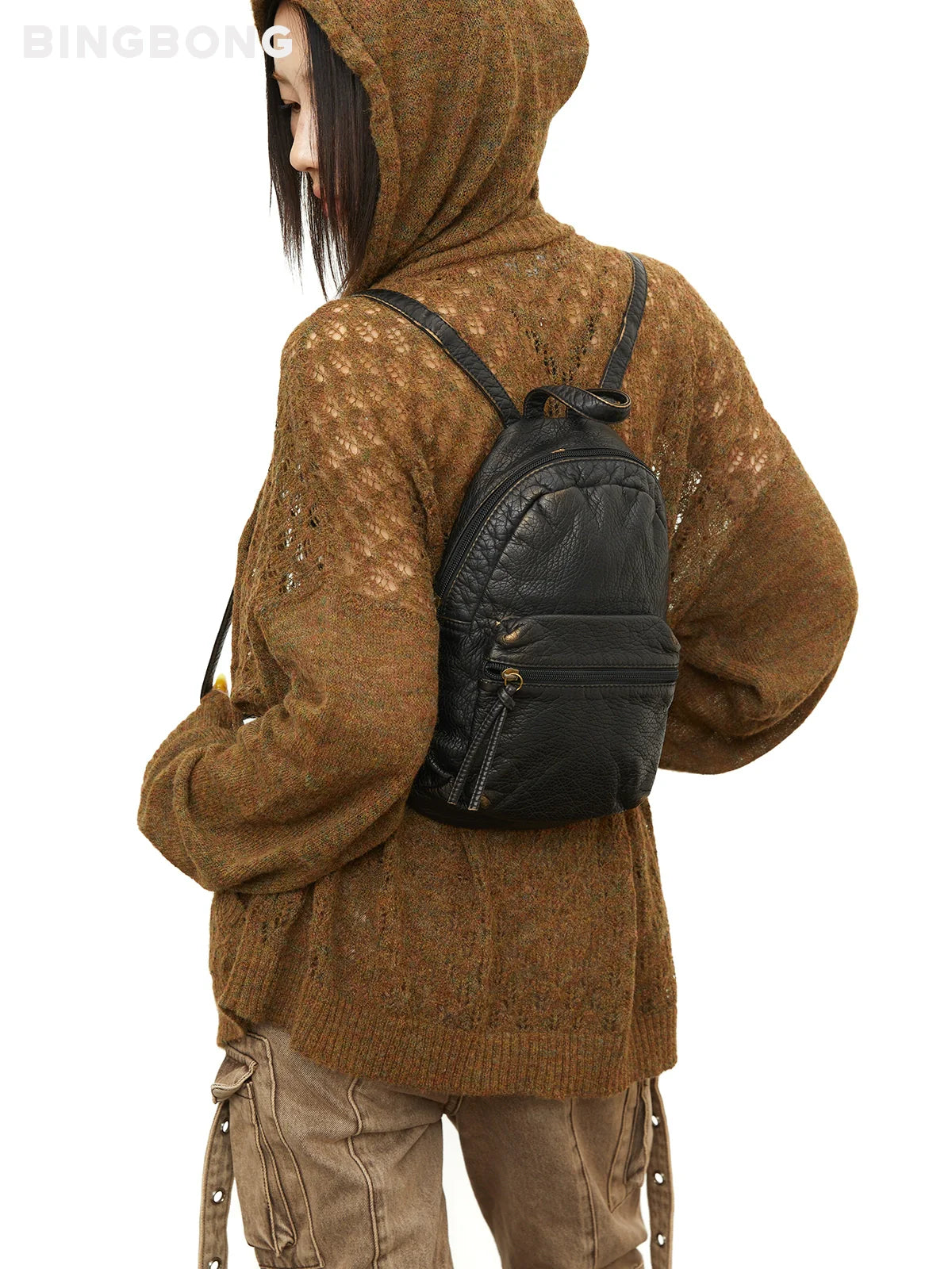 BINGBONG Mini Retro Small School Bag Backpack