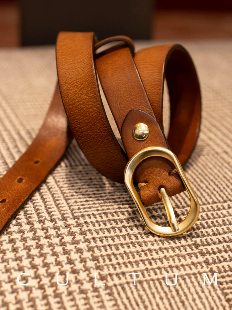CULTUM First Layer Pure Cowhide Classic Casual Retro Belt