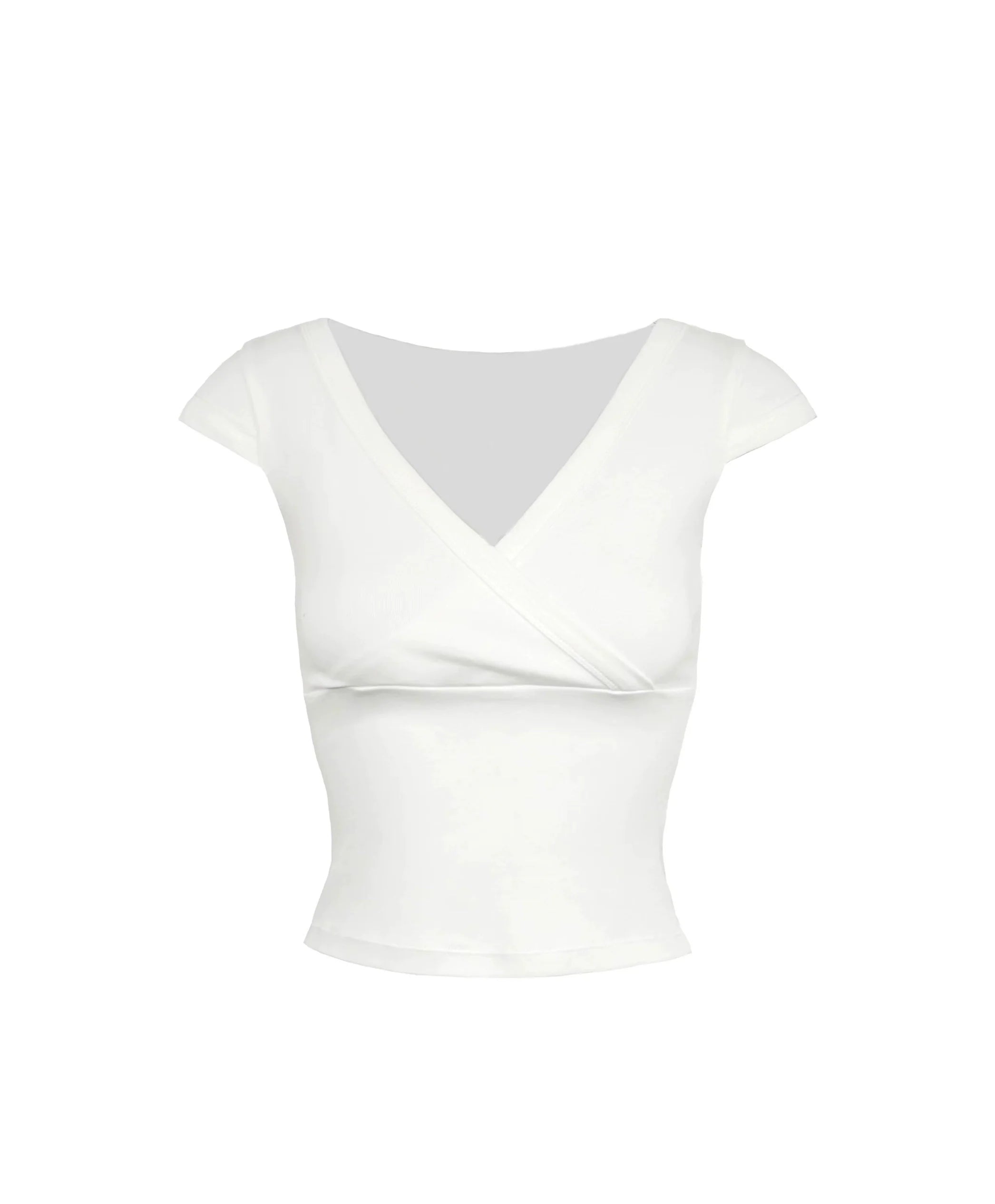 Jim Kennet Low Chest Cross V-Neck Slim Fit Stretch Tee