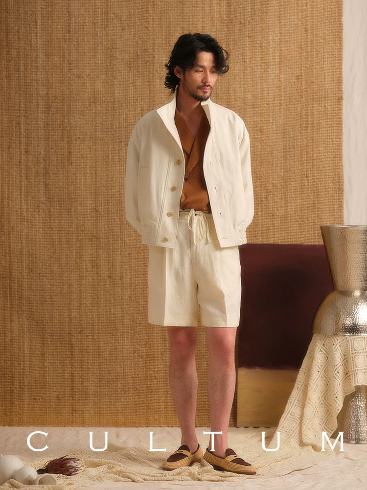 CULTUM Lightweight Loose Drawstring Single-pleated Shorts