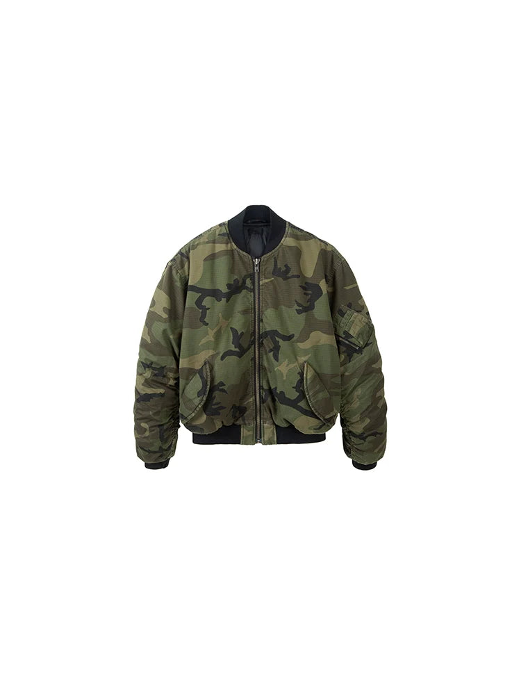 PLUS NO LOGO Camouflage Flight Jacket Cotton