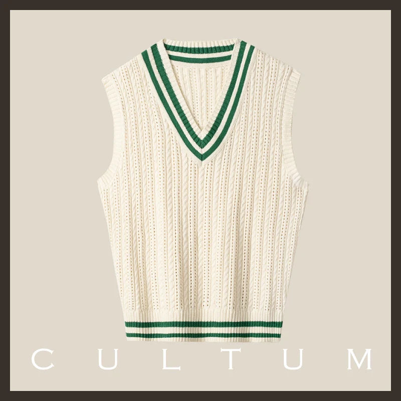 CULTUM Hollow Breathable V-Neck Tennis Bottom Shirt Vest