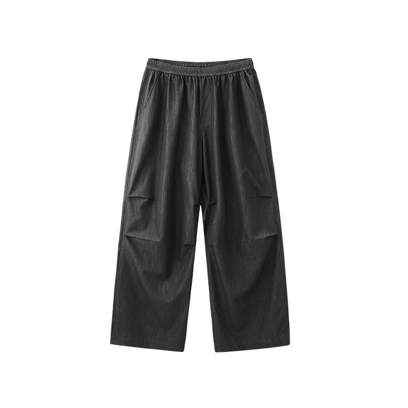 Inflation Ice Silk Imitation Denim Air-conditioned Pants Cool Wide-leg Casual Pants