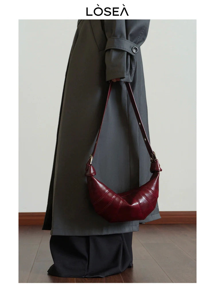 LOSEA Premium Textured Versatile Retro Shoulder Crossbody Bag