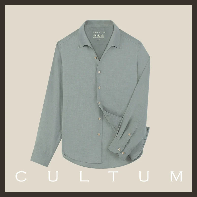 CULTUM  One-piece Collar Wrinkle-resistant Easy-care Shirt