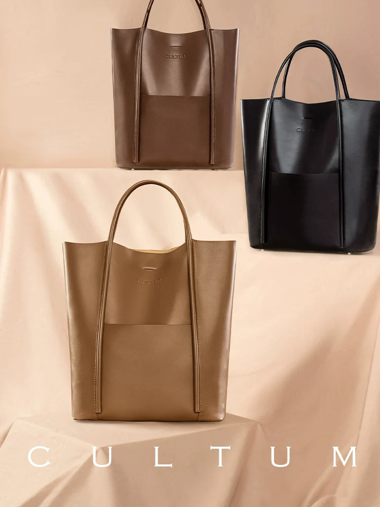 CULTUM Commuter Large Capacity Cowhide Tote Bag