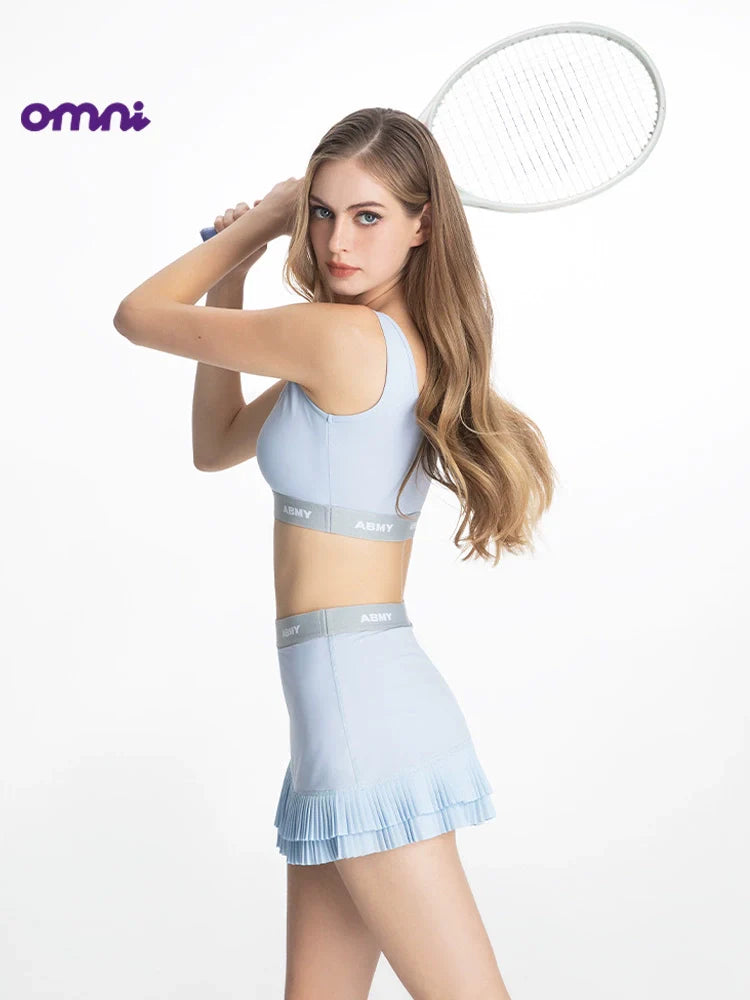 ABMY Hollow Suspender Irregular Pleated Skirt