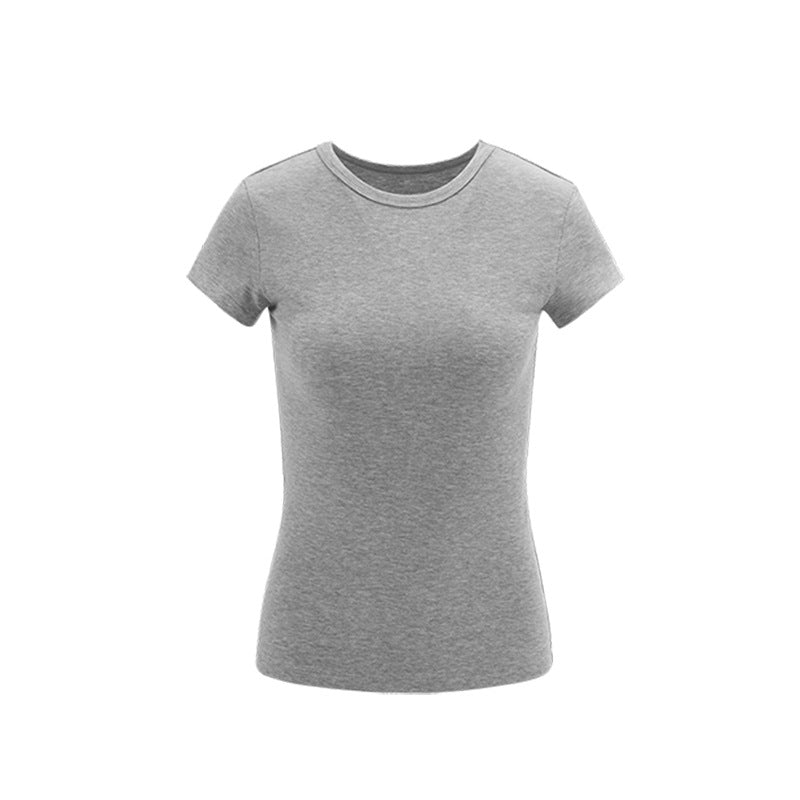 Inflation Crew Neck Straight Shoulder Spice Girl Waist TEE