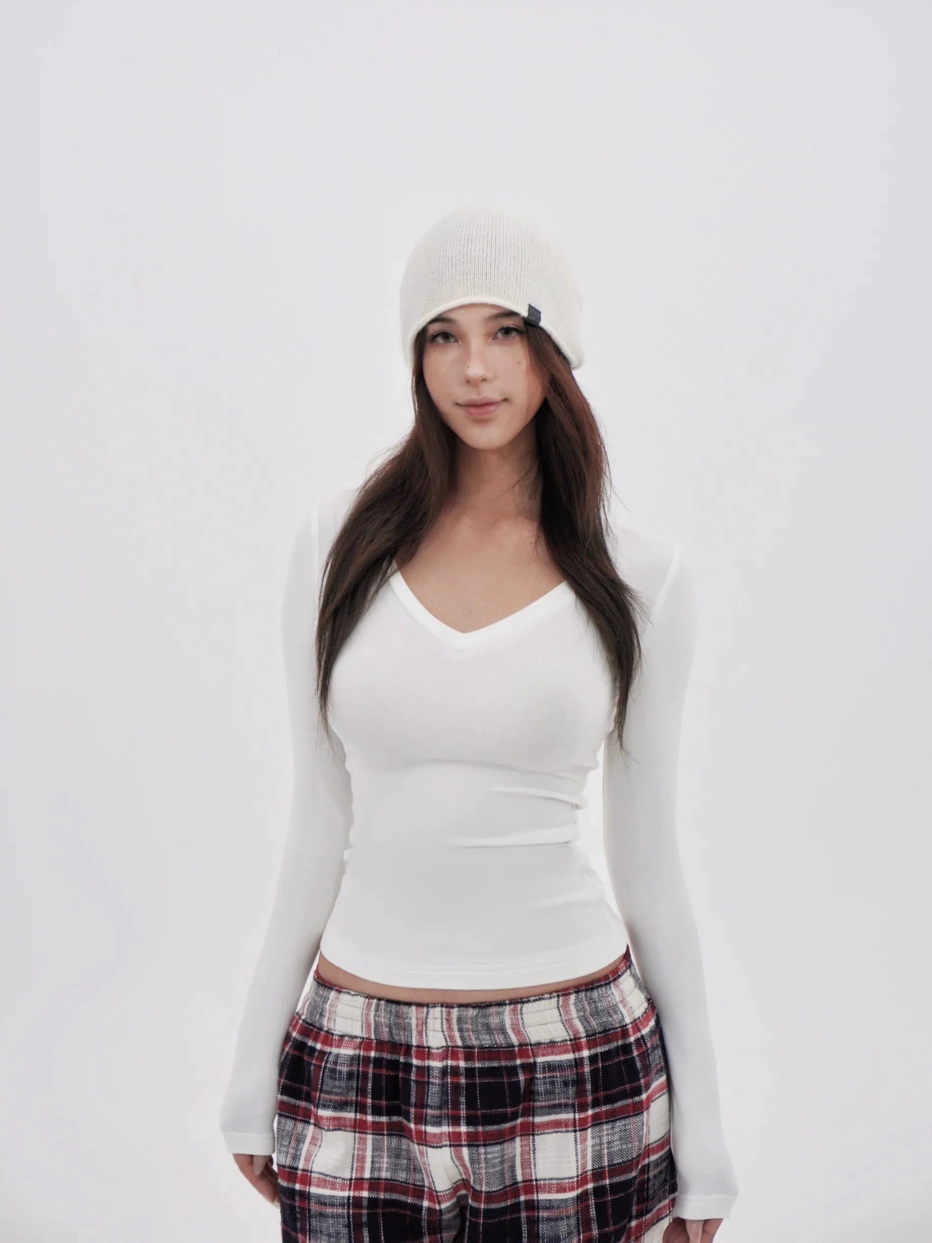 Jim KennetV Neck Stretch Bottom Long Sleeve Top