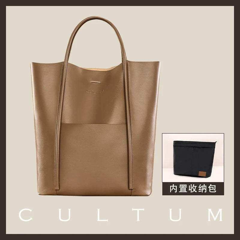 CULTUM Commuter Large Capacity Cowhide Tote Bag