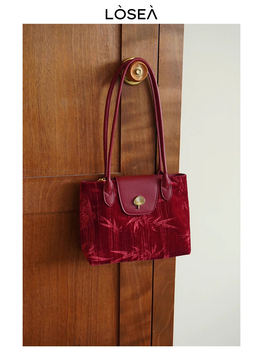 LOSEA New Chinese Style Pudong Fan Underarm Shoulder Bag