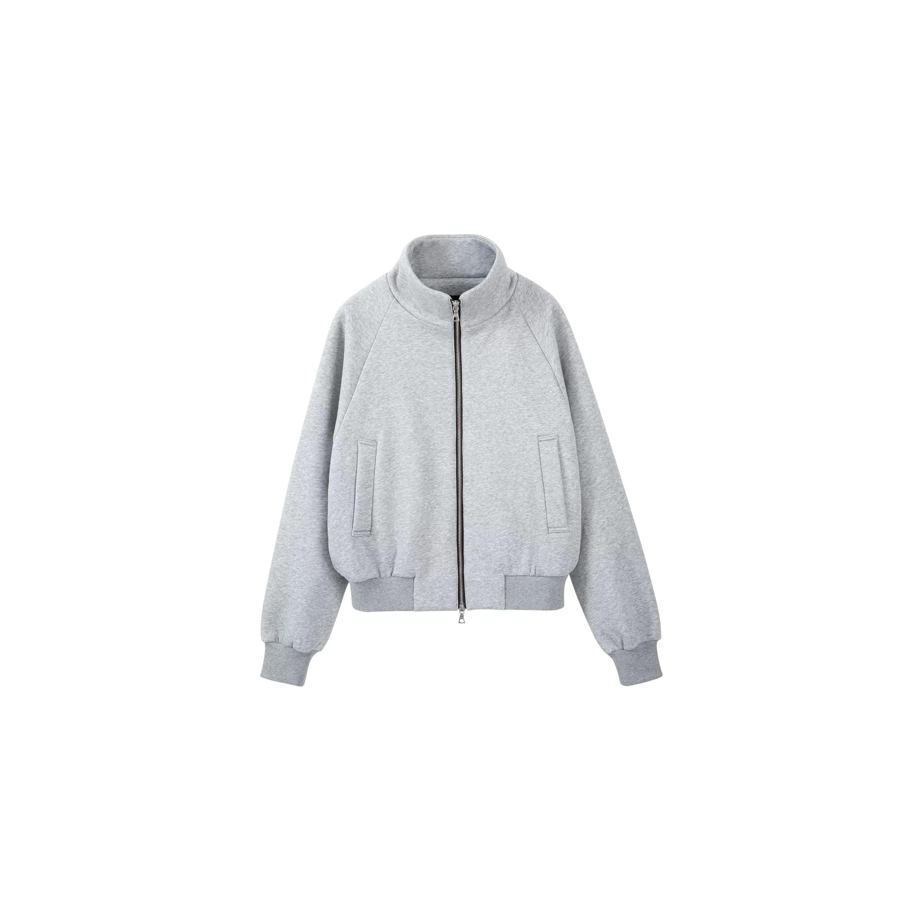 PLUS NO LOGO Fleece Stand-up Collar Jacket Zipper Jacket