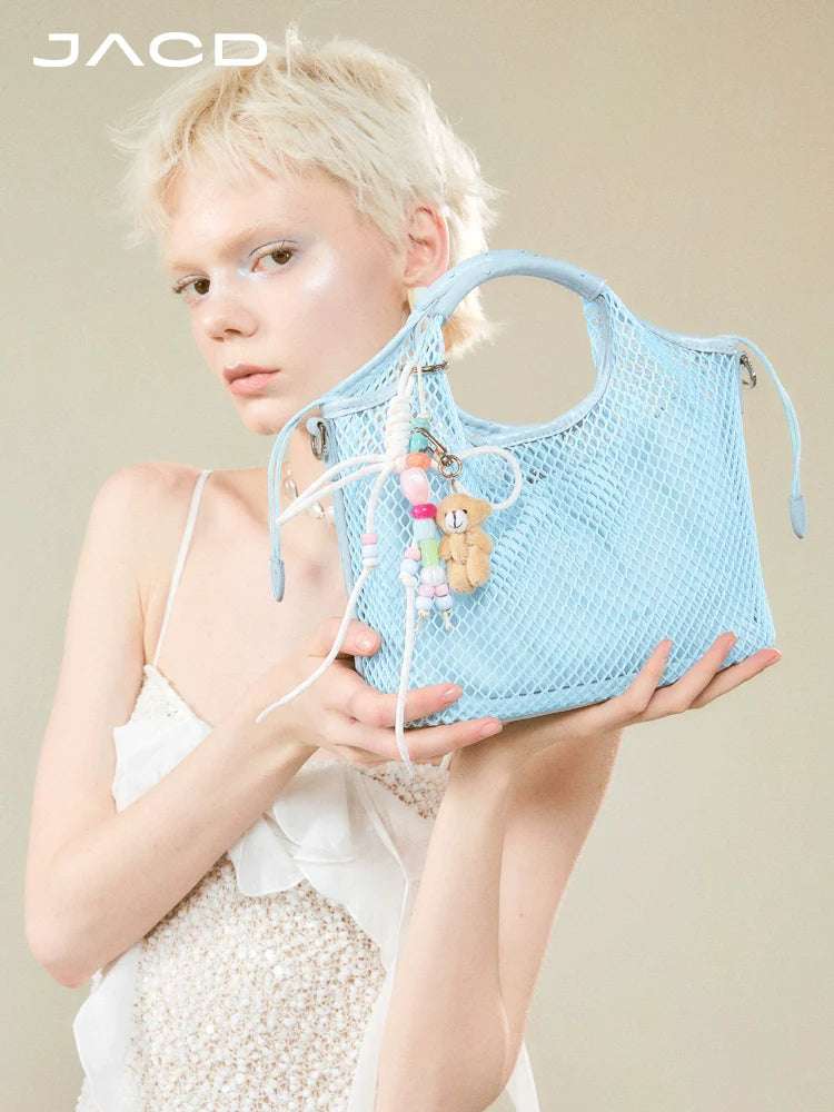 JACD Holiday Wind Mesh Tunnel Woven Shoulder Messenger Bag