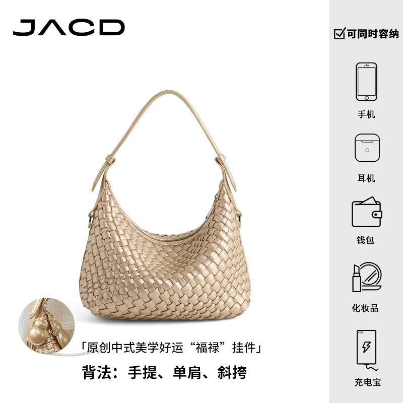 JACD Hand-woven Wave Style Shoulder Messenger Bag
