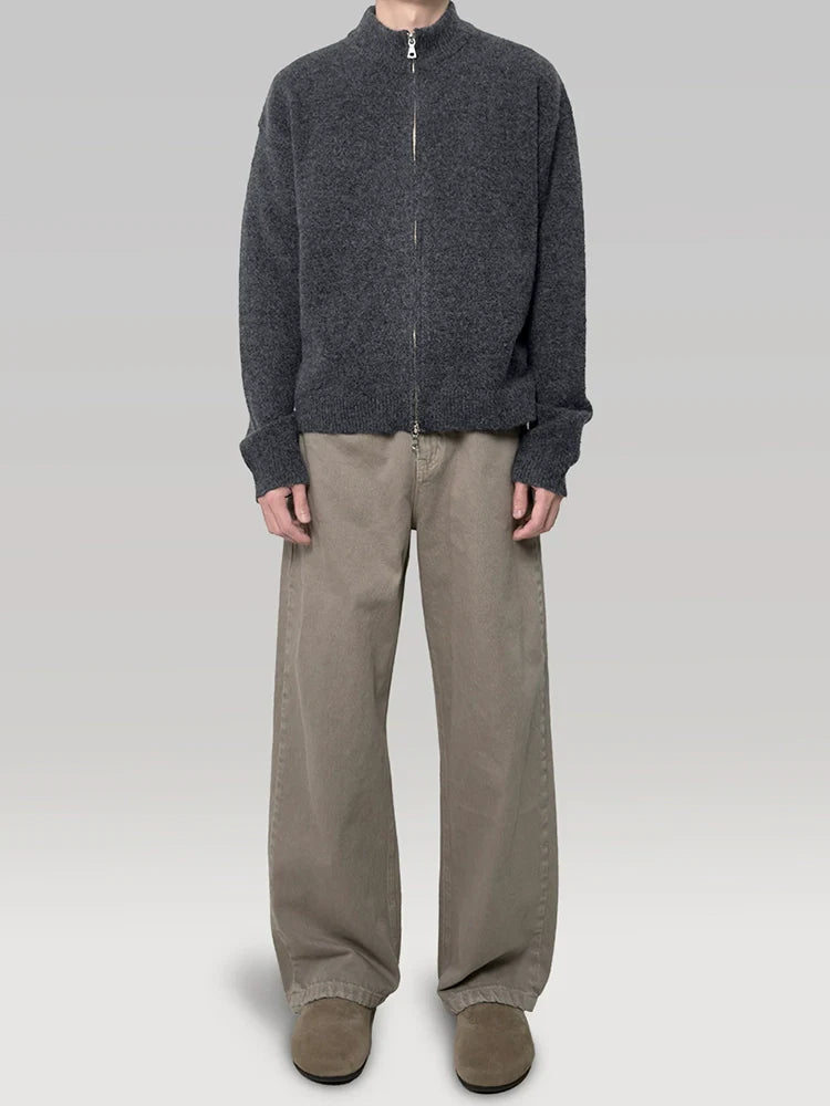 PLUS NO LOGO Double Zipper Sweater Cardigan