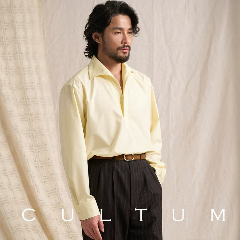 CULTUM Half Open One Piece Collar Ice Modal Shirt