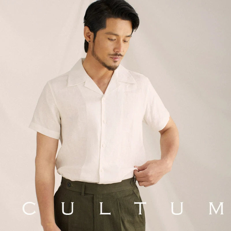 CULTUM Vintage Cuban Collar Shirt Short Sleeve