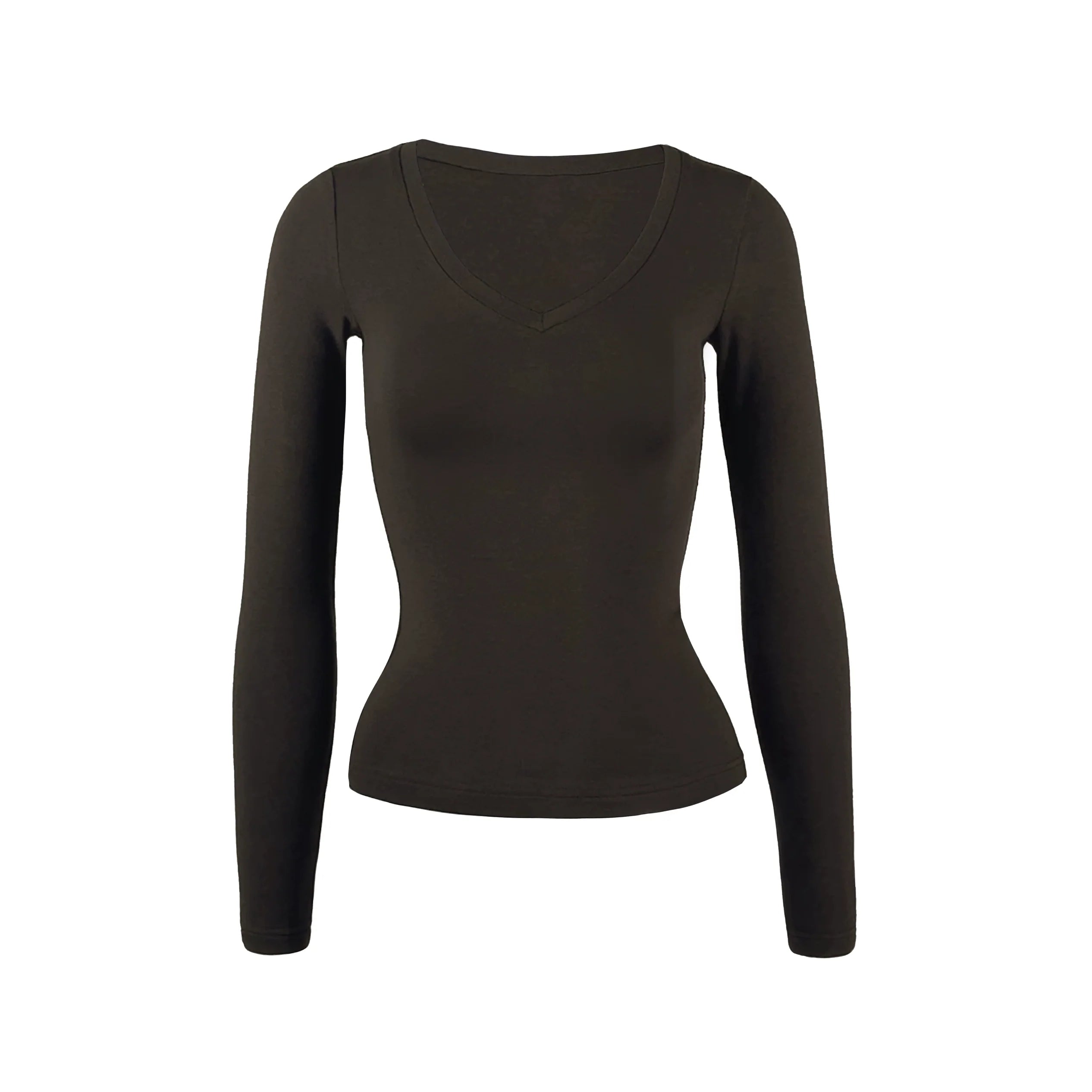 Jim KennetV Neck Stretch Bottom Long Sleeve Top
