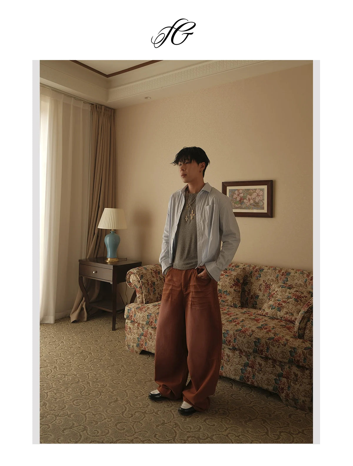 InsGale Textured Lazy Casual Striped Long Sleeve Shirt
