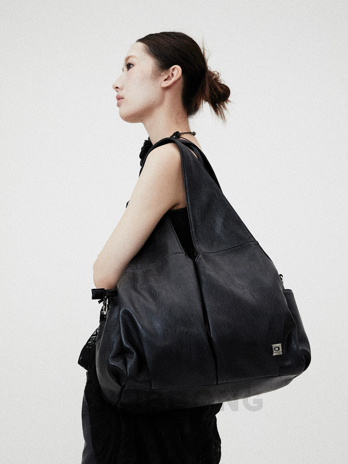 BINGBONG Soft Large Capacity Tote Bag Simple Messenger Bag