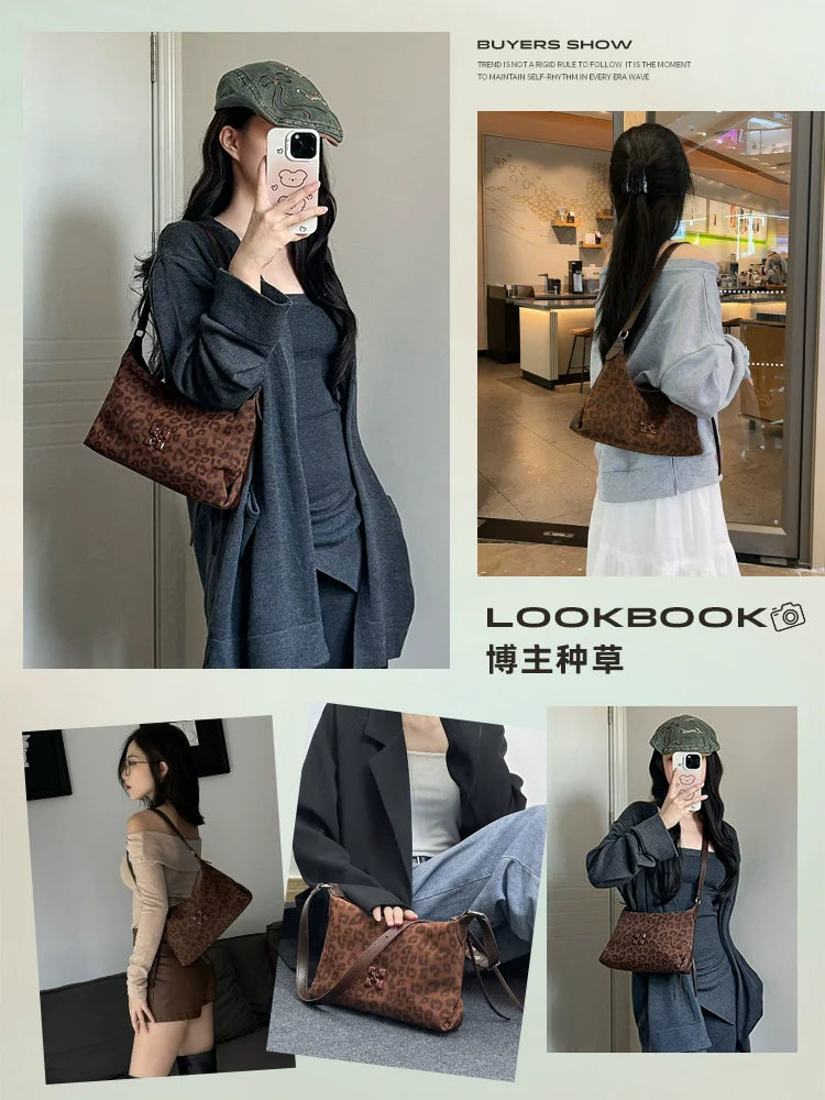 JACD Leopard Print Underarm Shoulder Messenger Bag