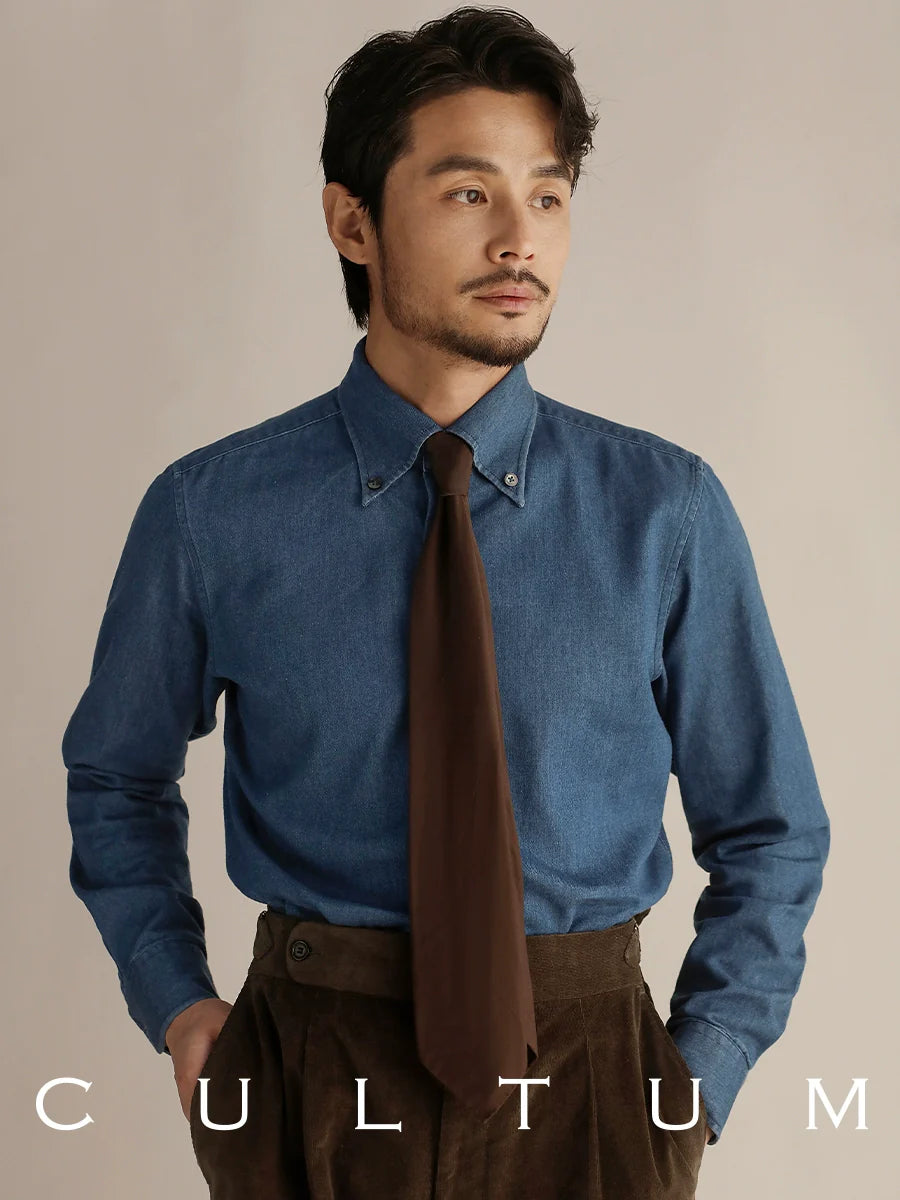 CULTUM Xinjiang Long-staple Cotton Italian Button-down Denim Shirt