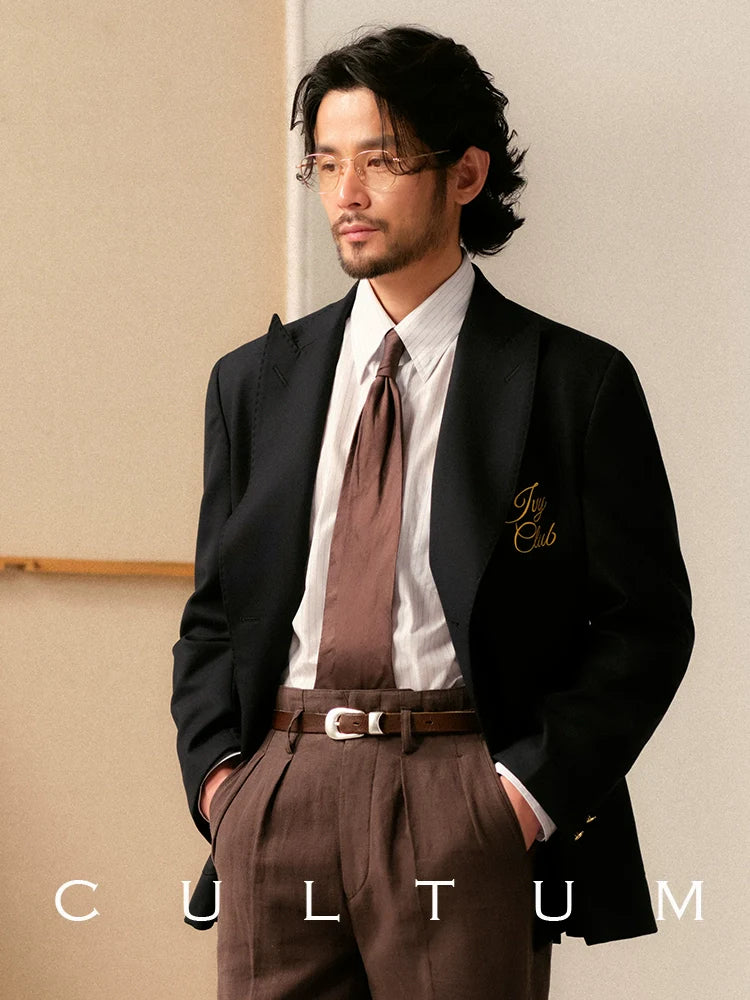 CULTUM ivy Style Hidden Button-neck College Shirt
