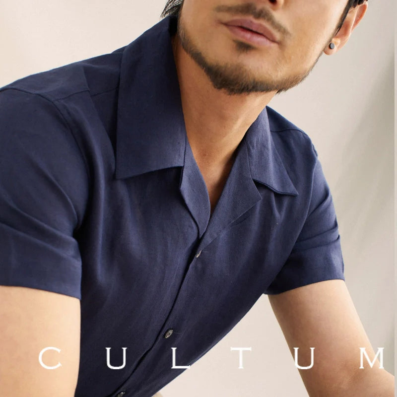 CULTUM Vintage Cuban Collar Shirt Short Sleeve