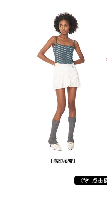 ABMY Irregular Design Anti-light Versatile A-word Pleated Skirt