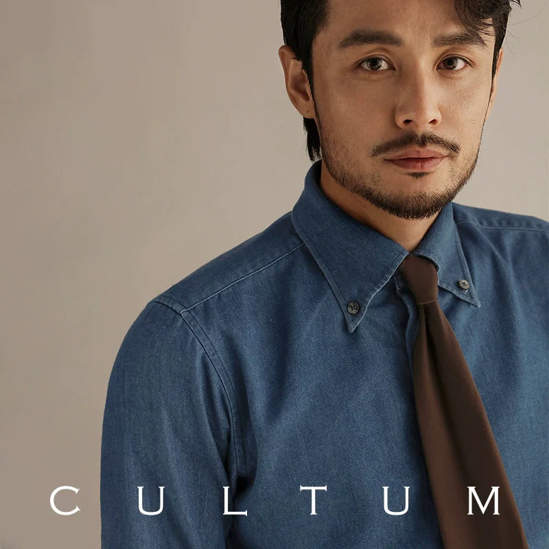 CULTUM Xinjiang Long-staple Cotton Italian Button-down Denim Shirt