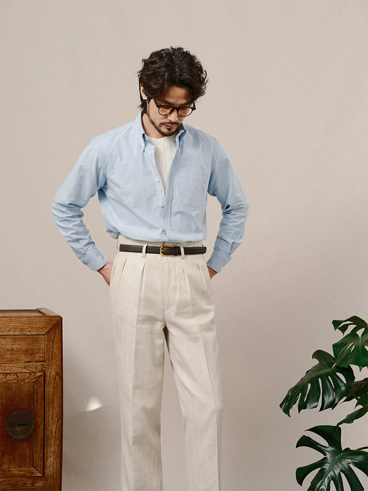 CULTUM 100% Cotton Casual Loose-fitting Long-sleeved Shirt