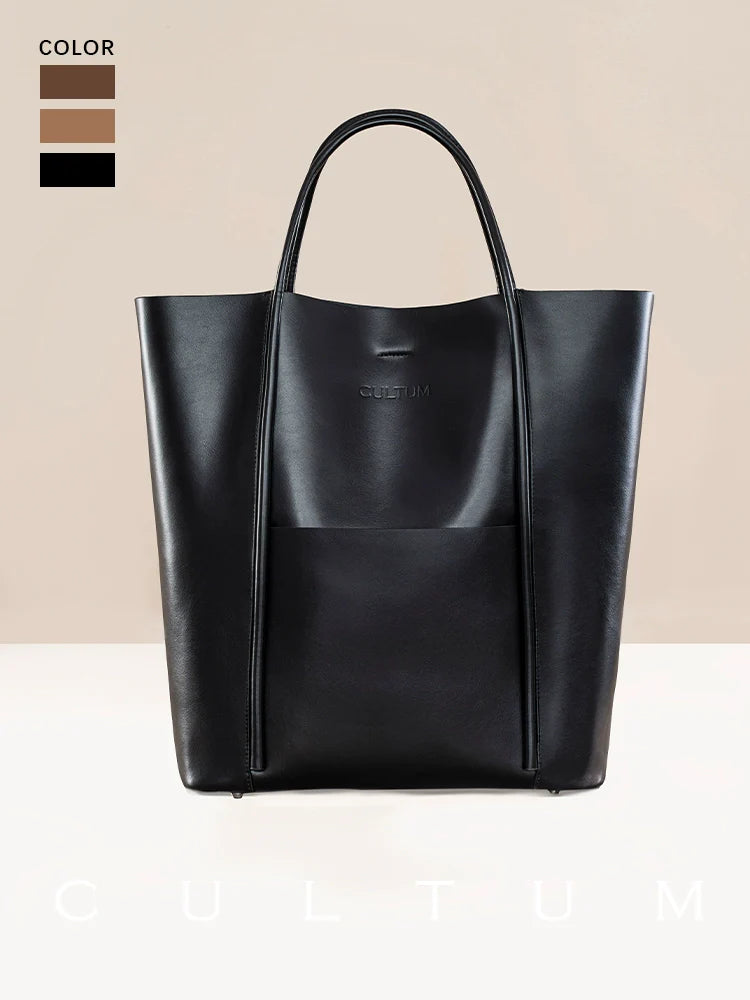 CULTUM Commuter Large Capacity Cowhide Tote Bag