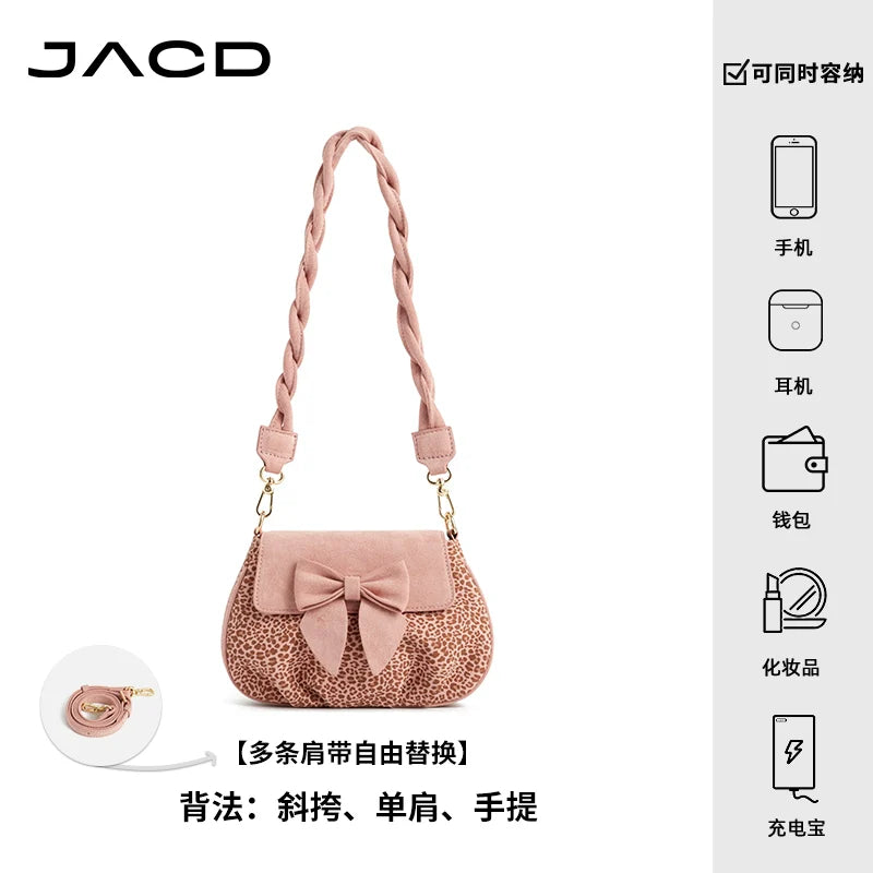 JACD Leopard Print Shoulder Butterfly Messenger Bag