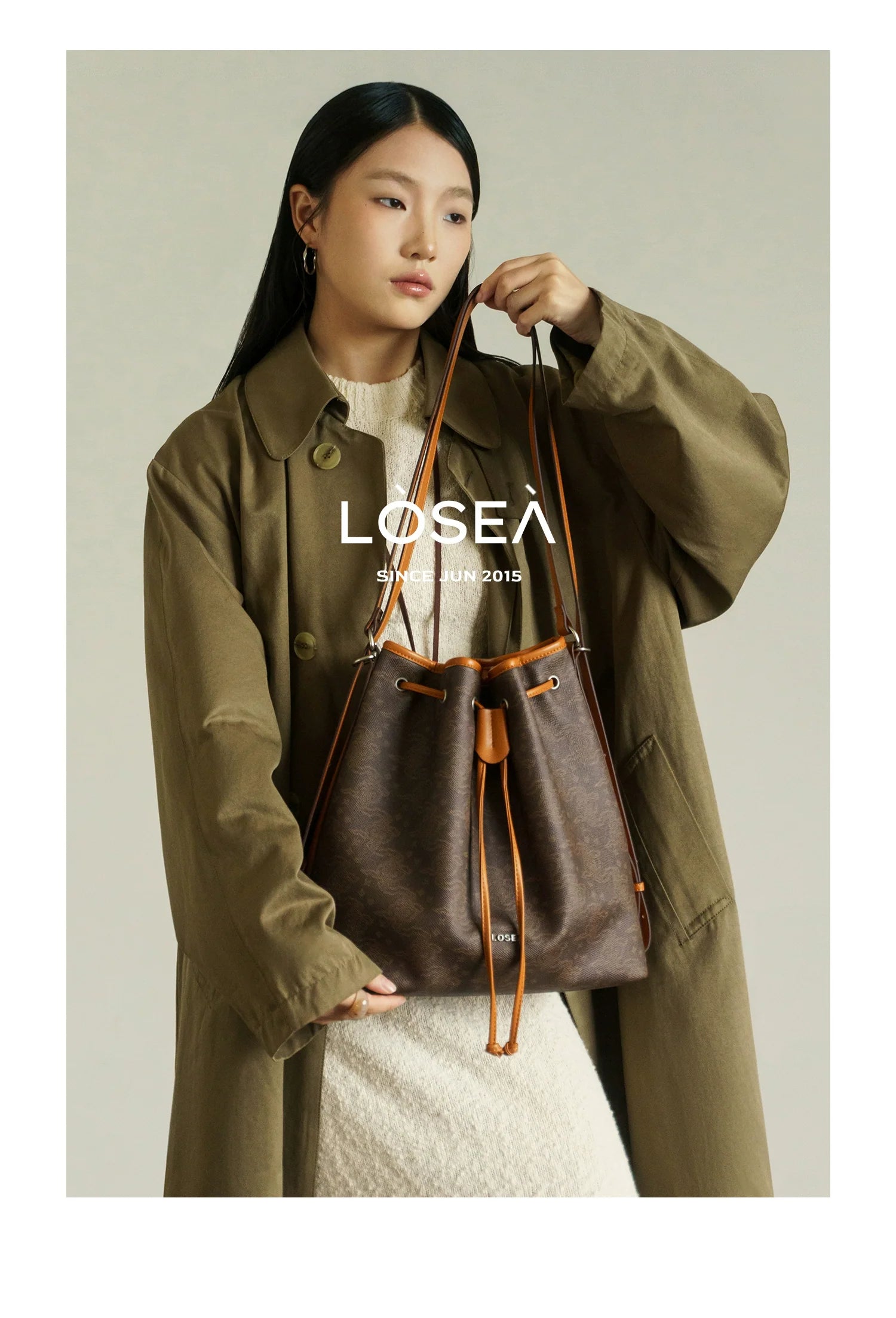 LOSEA Ruyi Moire Versatile Shoulder Bucket Bag