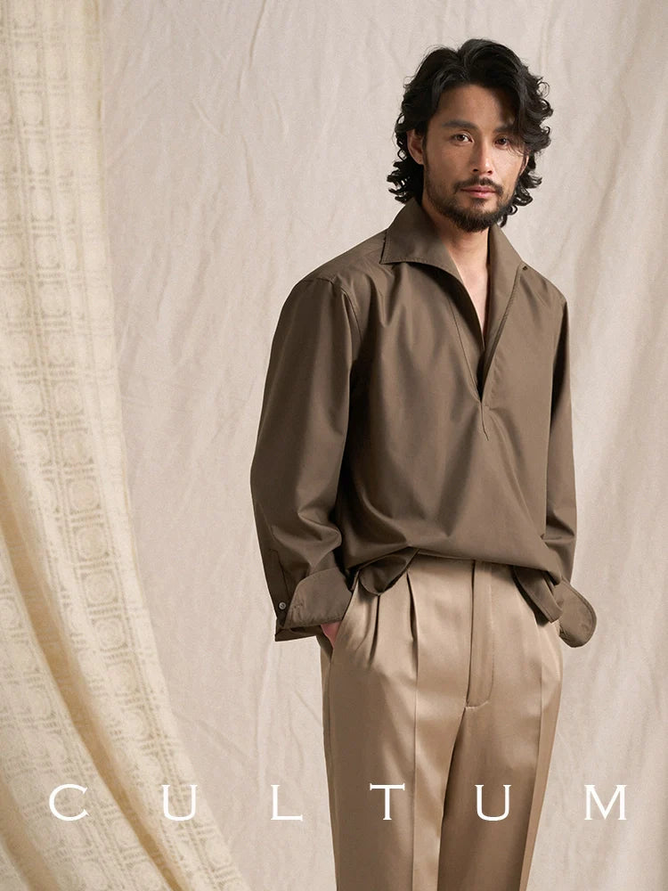 CULTUM Semi-open One-piece Collar Casual Shirt