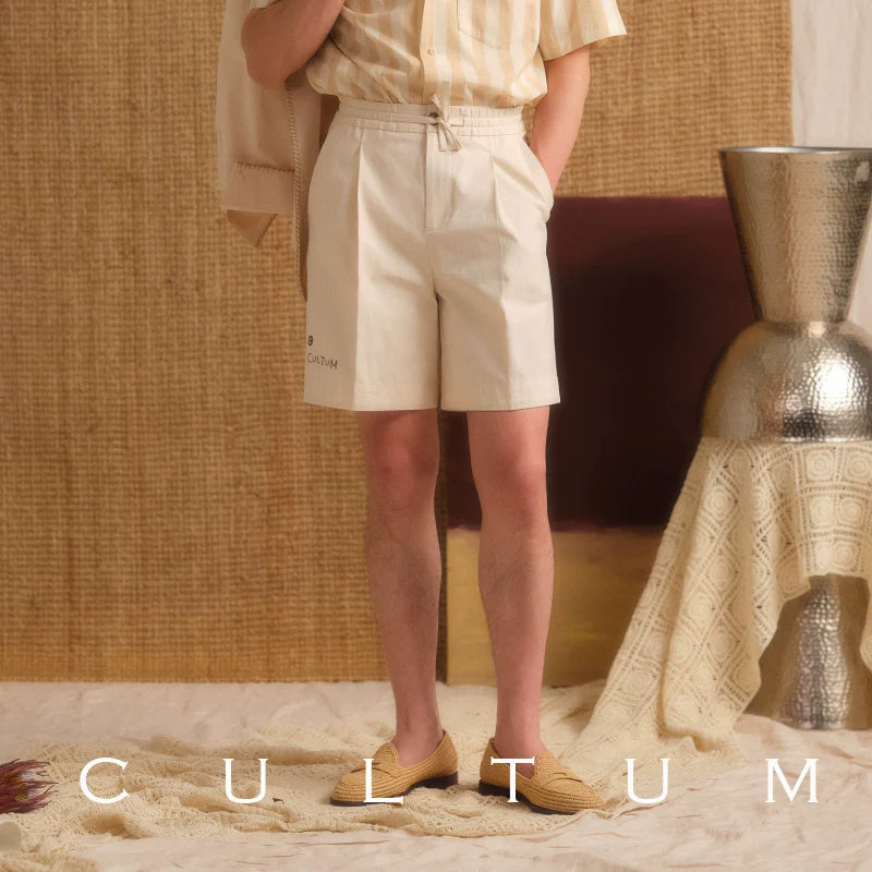 CULTUM Embroidered Single-pleated Shorts