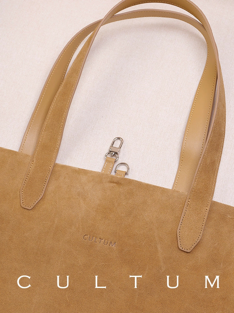 CULTUM Vintage Tote Real Cowhide Commuter Leisure Bucket Bag