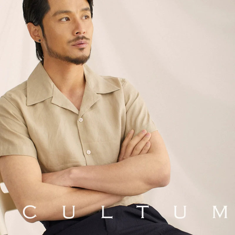 CULTUM Vintage Cuban Collar Shirt Short Sleeve