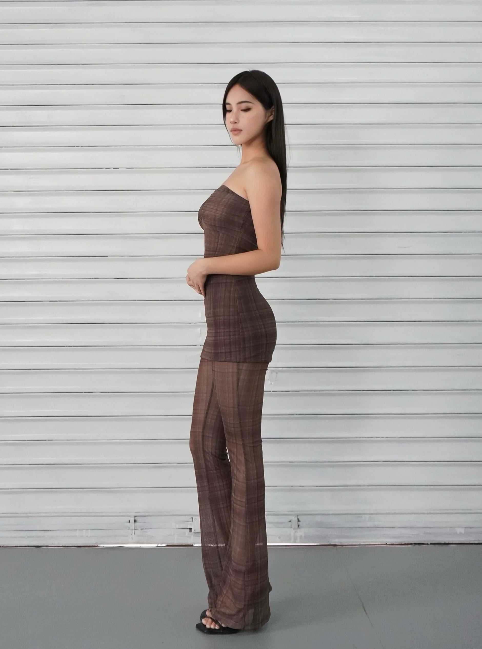 Jim Kennet Checked Vintage Tube Top Skirt Trousers
