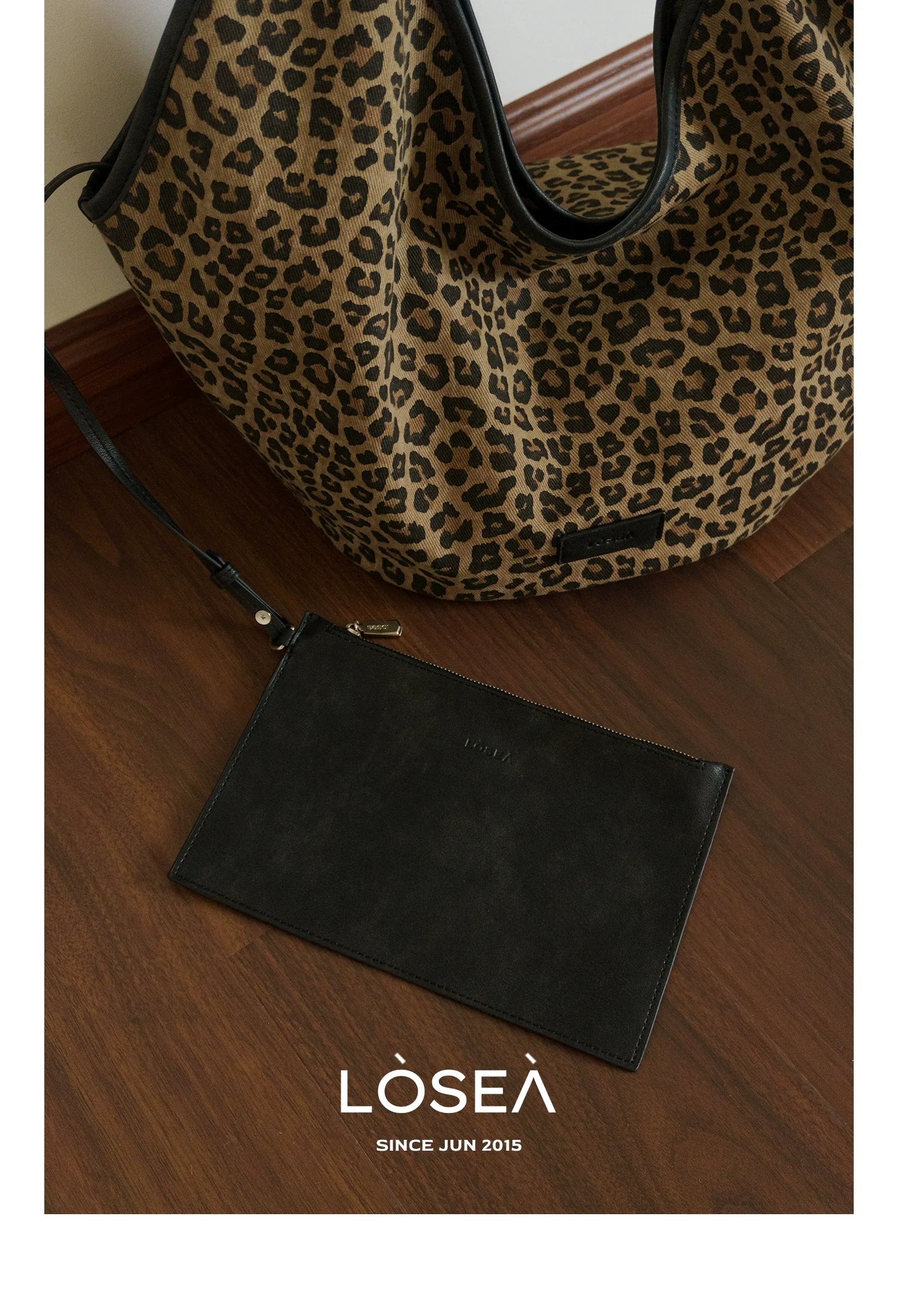 LOSEA Leopard Print Large Capacity Retro Messenger Bag