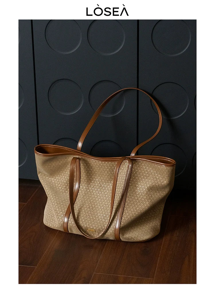 LOSEA Woven Large Capacity Tote Bag