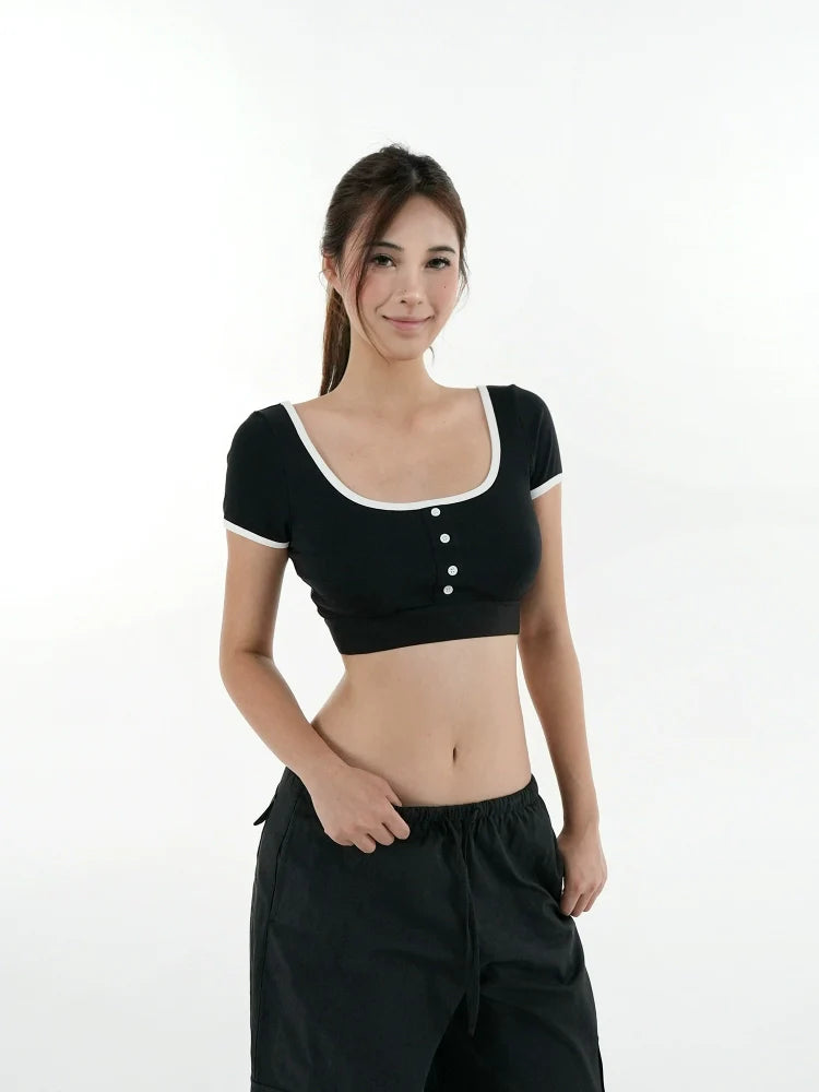 Jim Kennet Contrast U-neck Short Tee