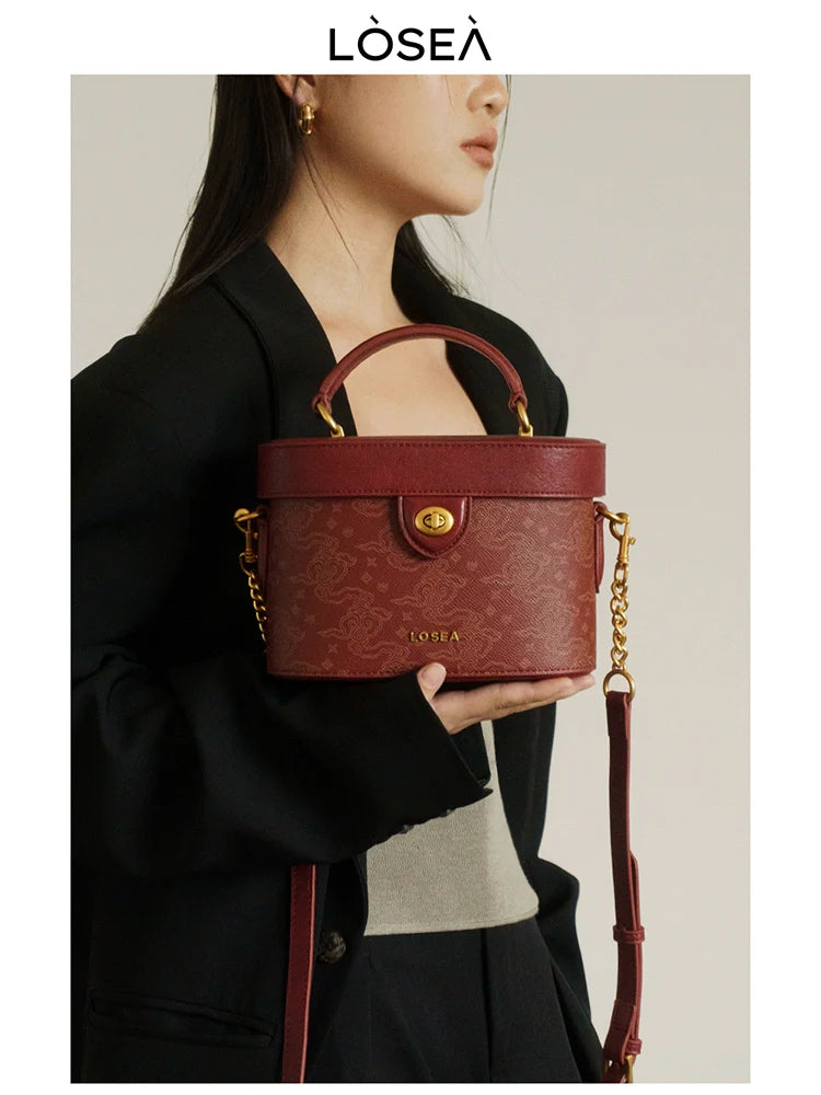LOSEA Ruyi Moire New Chinese Box Crossbody Bag