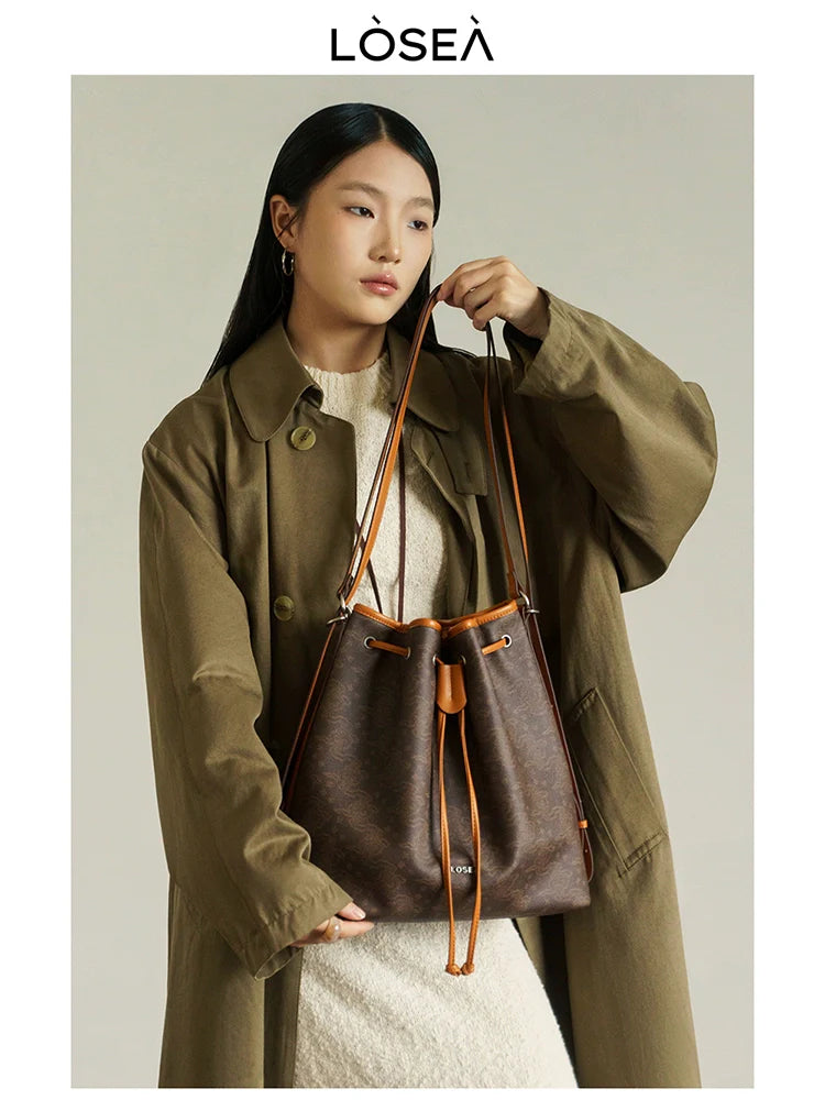 LOSEA Ruyi Moire Versatile Shoulder Bucket Bag