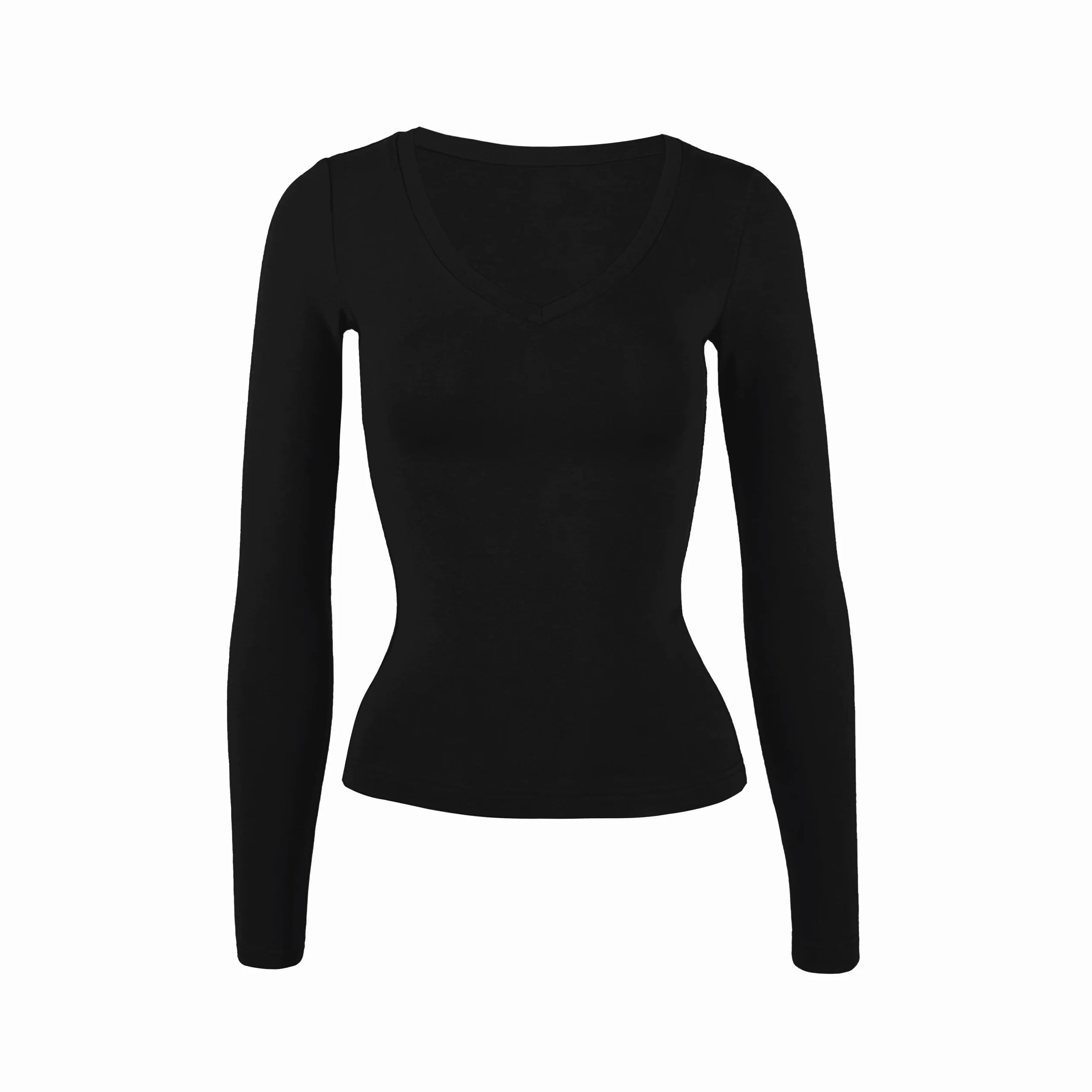 Jim KennetV Neck Stretch Bottom Long Sleeve Top